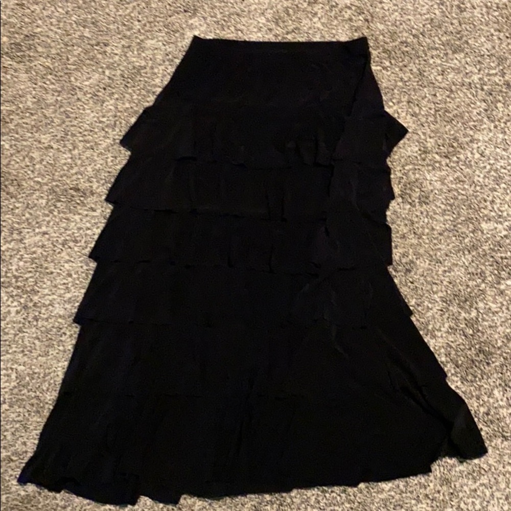 Black ruffle skirt